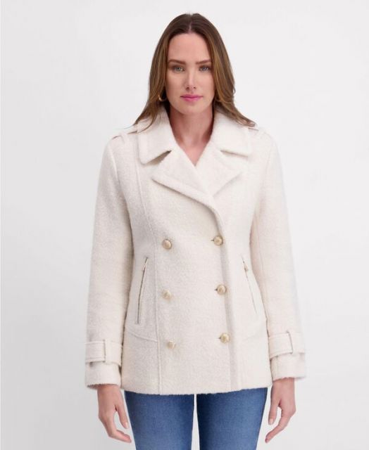 送料無料 ケンジー レディース ジャケット ブルゾン アウター Women s Boucle Peacoat with G Accents Ivory