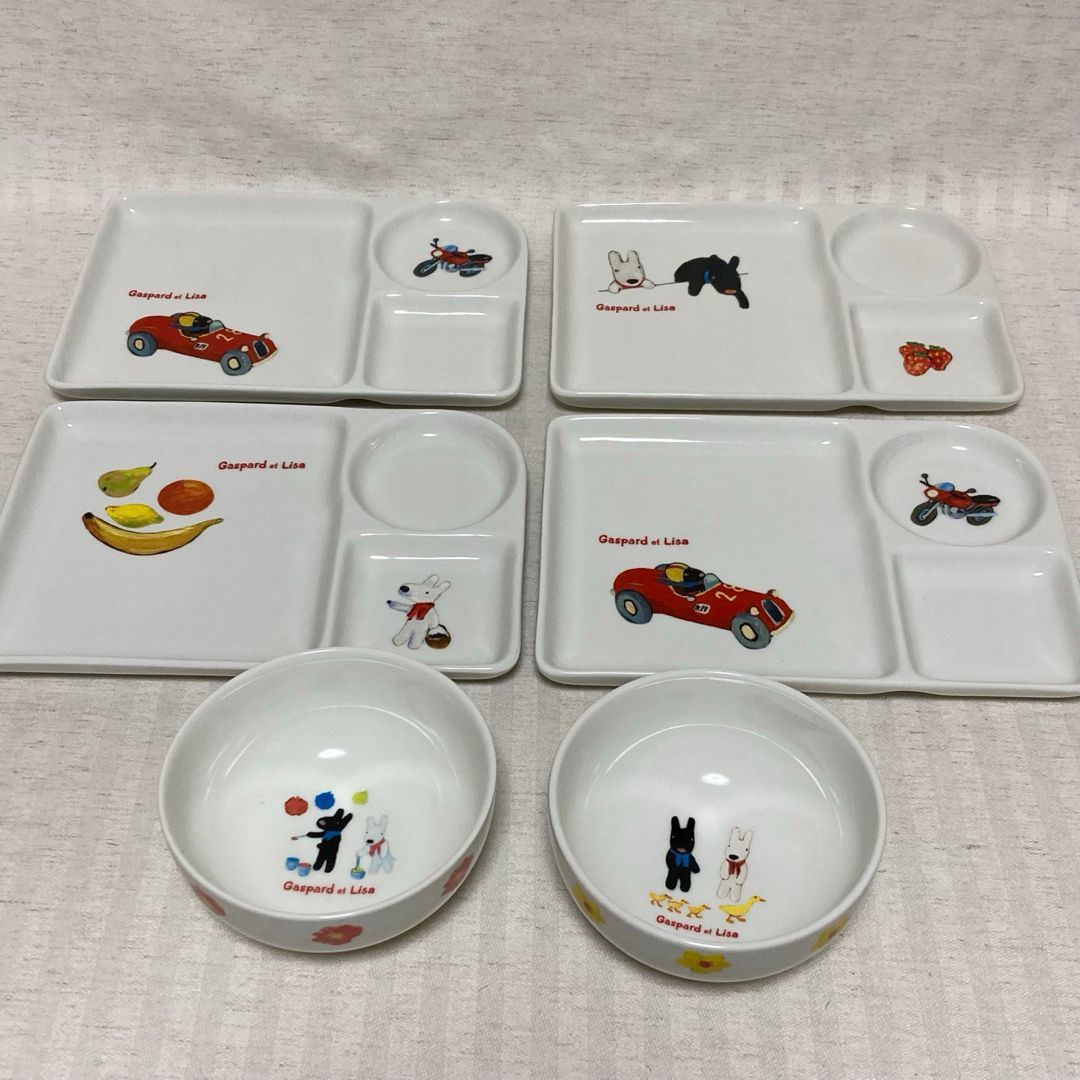 【新品・未使用/6種14枚】リサとガスパール　食器 限定版:未使用】リサとガスパール 食器 お皿・茶碗・プレート・箸置き