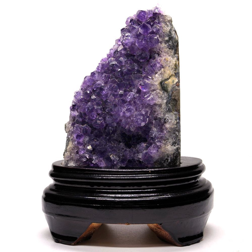 ウルグアイ産 アメジストクラスター【木製台座付き】 NO.13 ☆天然石