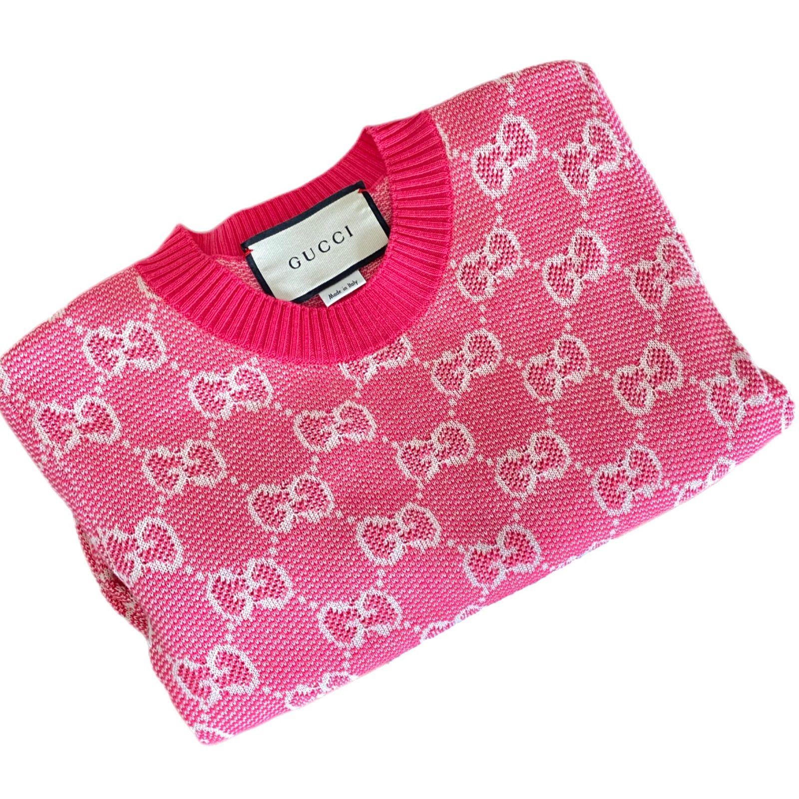 グッチ GG コットンウール ピケ　ニットワンピース XXS レディース ピンク グッチ GG コットンウール ピケニットワンピース XXS レディース ピンク