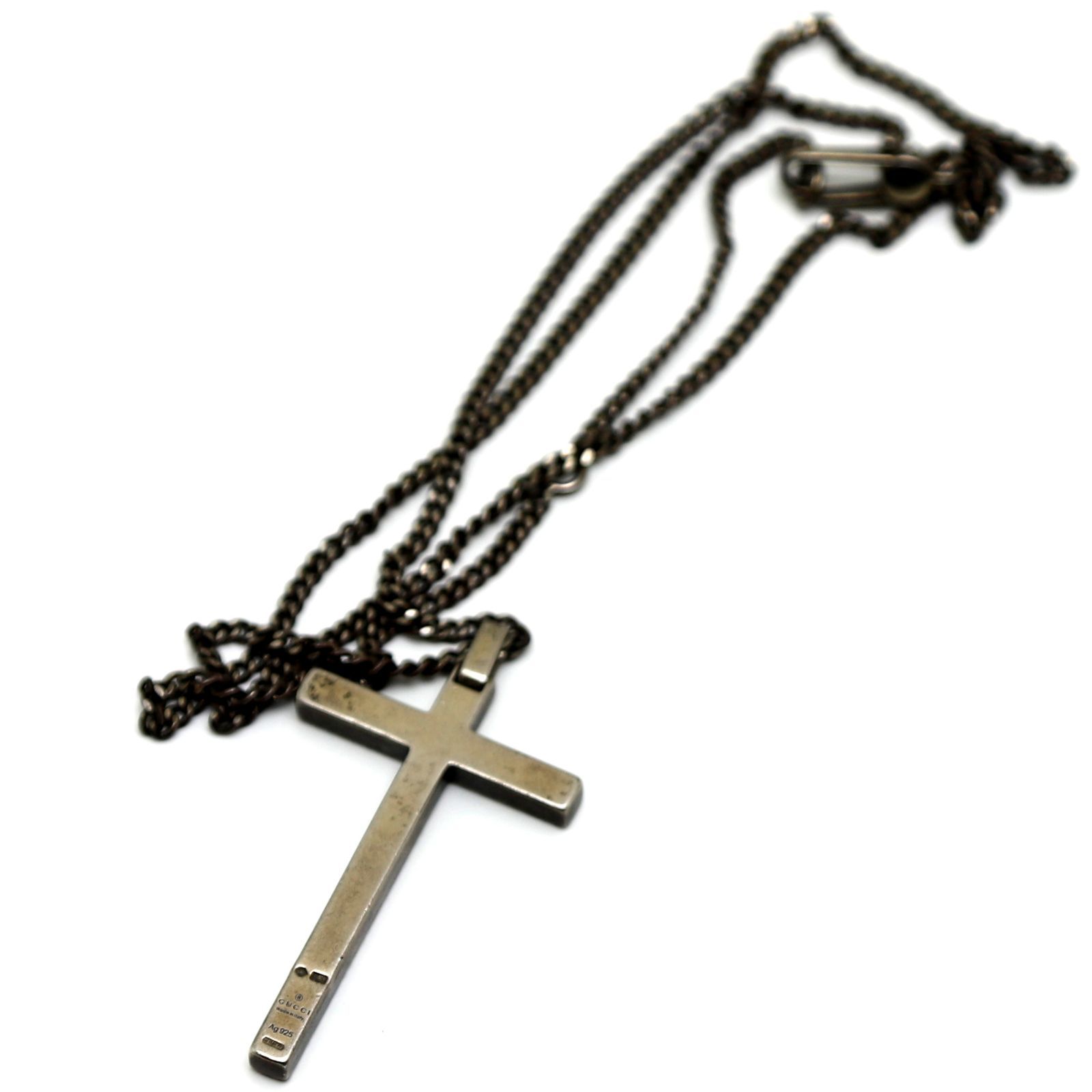 美品　GUCCI ディアマンテクロスネックレス 楽天市場】グッチ ディアマンテ クロス ネックレス エイジド