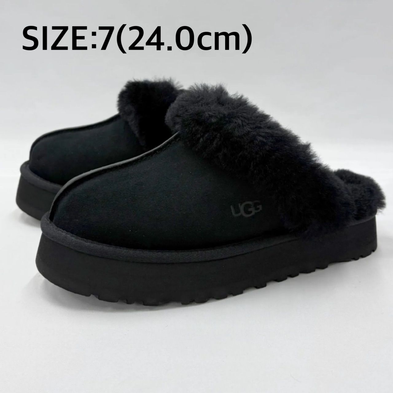 24.0cm 訳アリ UGG Disquette ディスケット ムートンスリッパ サンダル 厚底