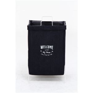 ランドリーバスケット 洗濯かご 幅37cm デニム ネイビー 6個セット 横型取手付き スチール 脱衣所 洗面所 代引不可