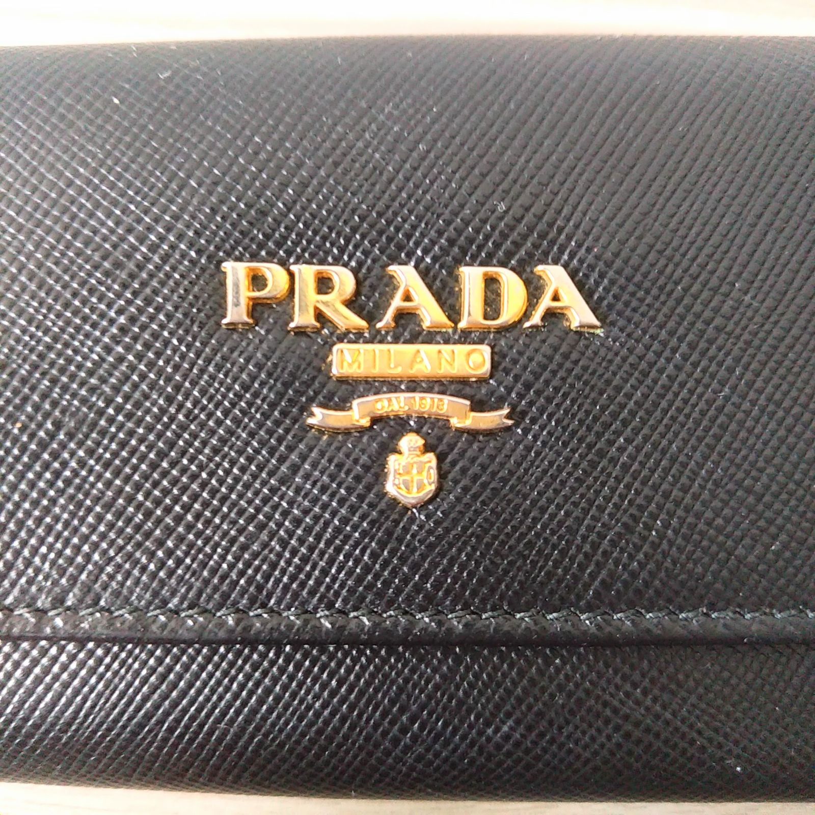 未使用級✨プラダ　キーケース　サフィアーノ　ブラック　箱　ギャランティカード PRADA プラダ キーケース コインケース サフィアーノ
