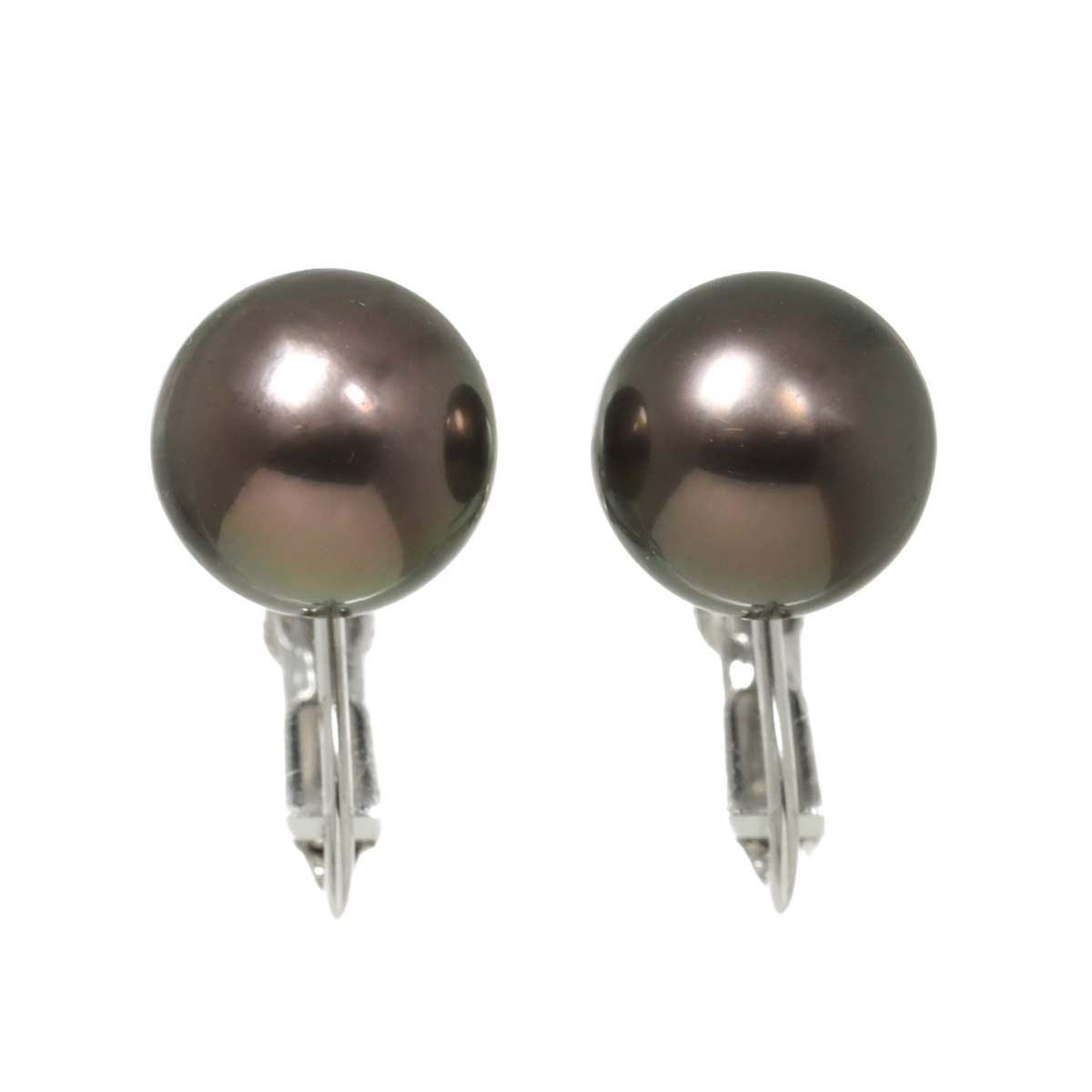 黒長真珠 10.1mm K14 WG イヤリング ホワイトゴールド 585 パール Pearl Earrings Clip-on 90297758