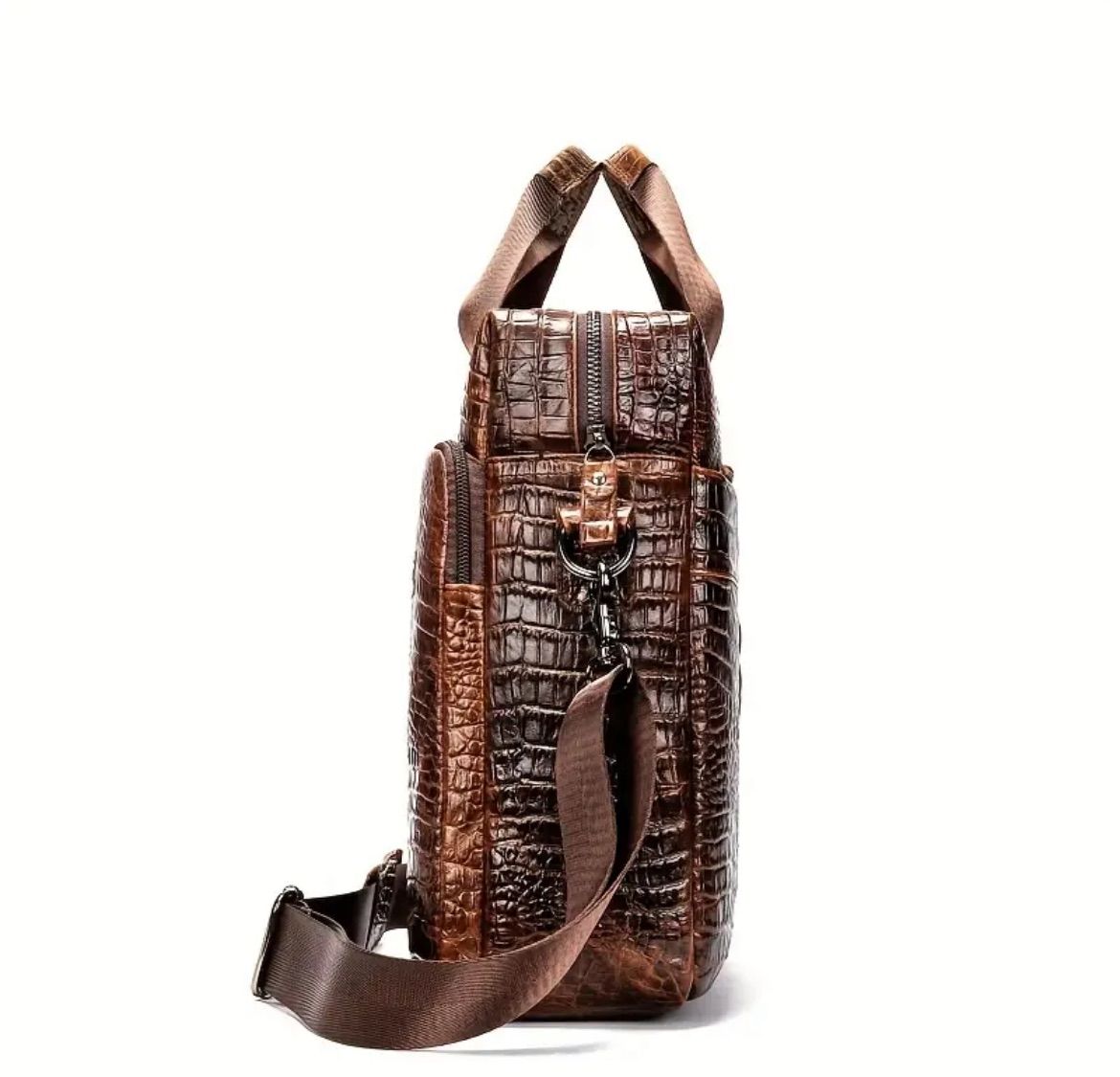 ショルダーバッグ 牛革 クロコダイル風 革製品 メンズ カバン 鞄