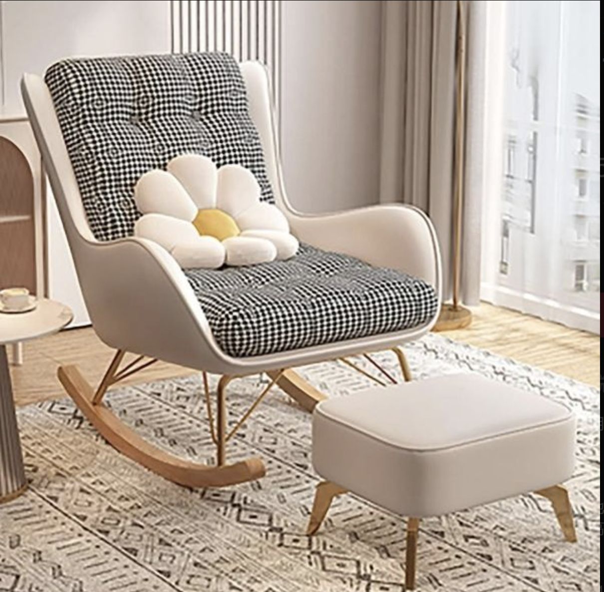人気推薦ロッキングチェア 読書椅子バルコニーリラックスチェア背もたれアームチェアサンラウンジャーキャンプロッキン 背もたれ手すり