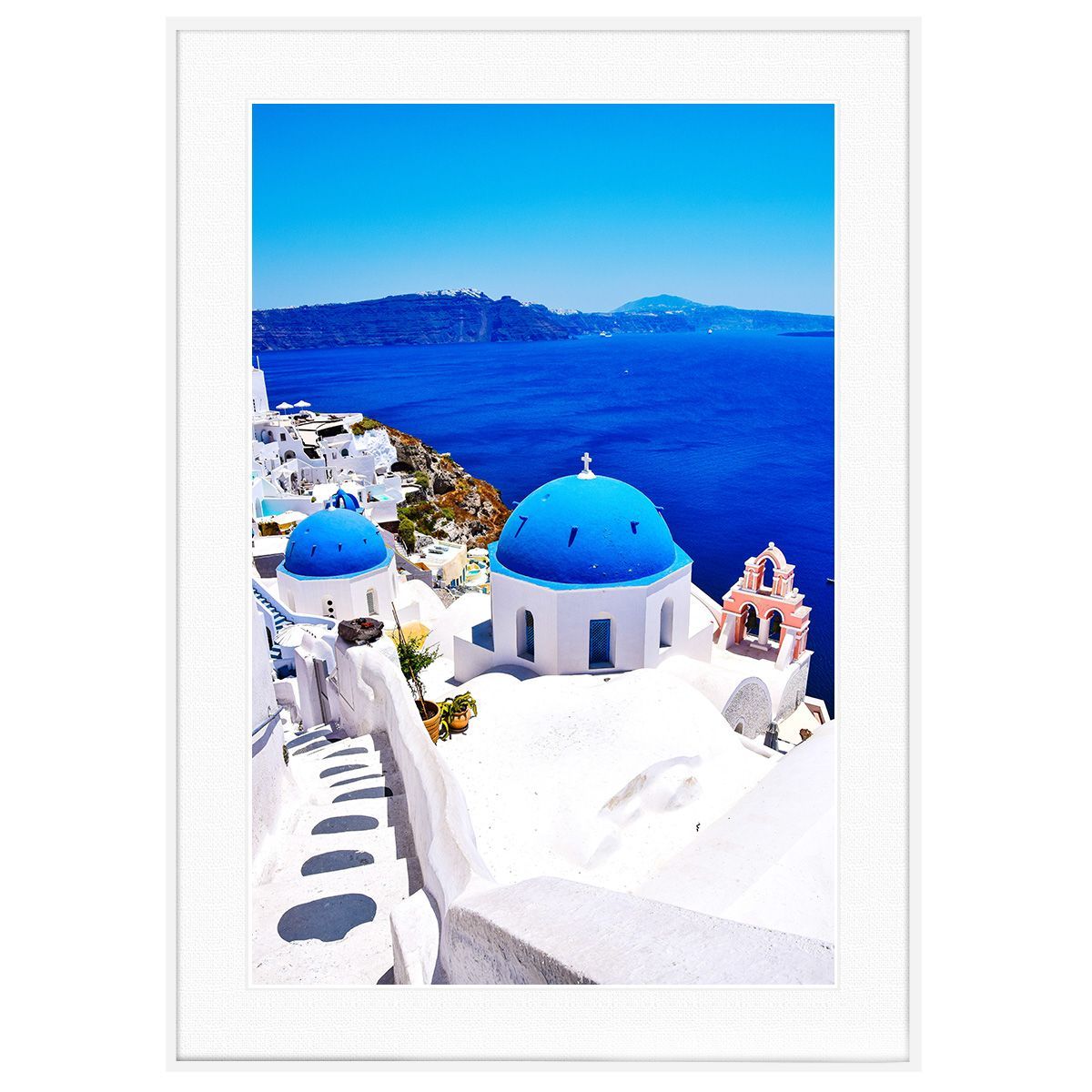 ギリシャ 風景写真 サントリーニ島インテリアアートポスター額装 AS1413