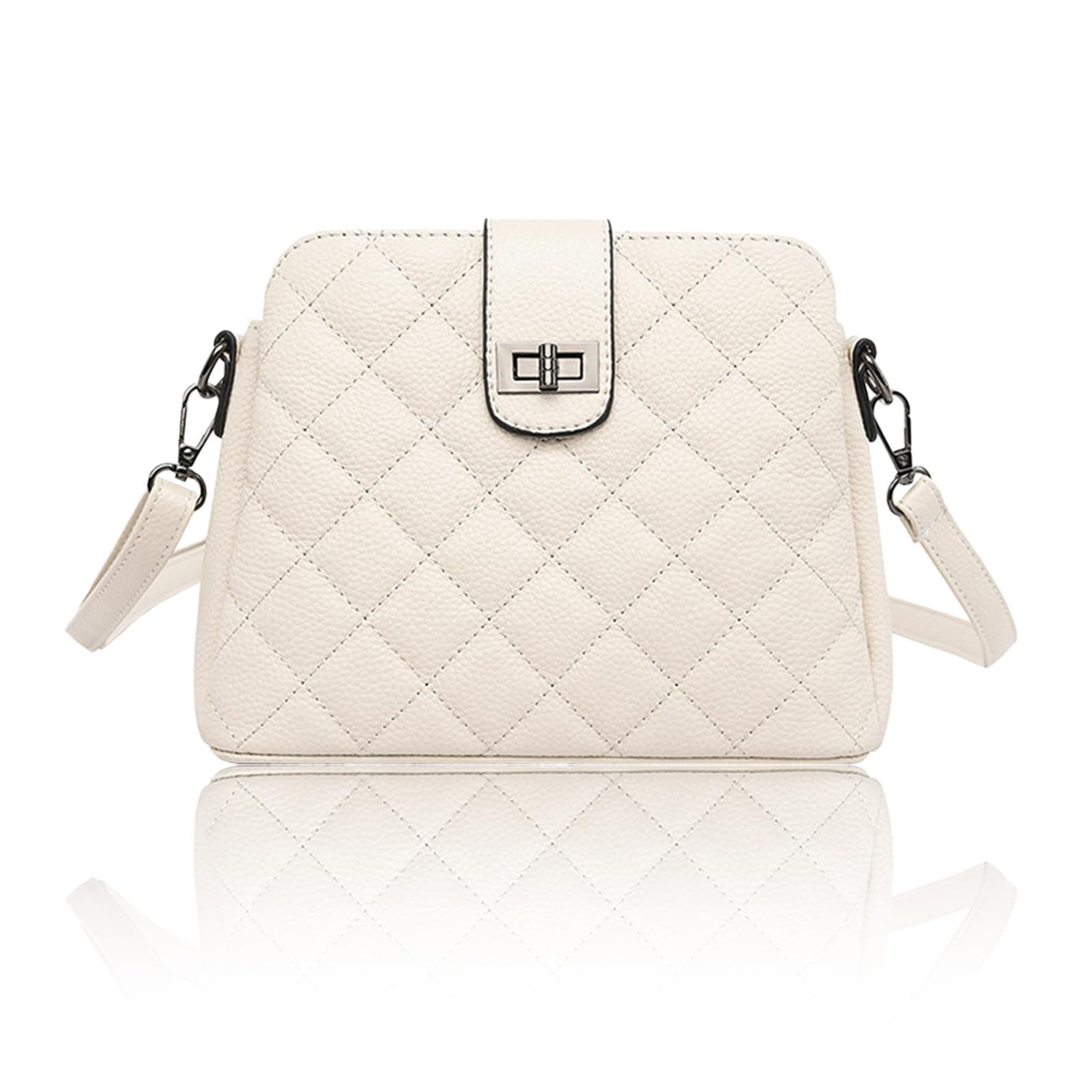 Color ホワイト haroi ショルダーバッグ レディース 斜めがけ 本革 小さめ 軽量 大容量 キルティングバッグ ミニショルダーバッグ カジュアルバッグ ポシェット ミニバッグ ホワイト