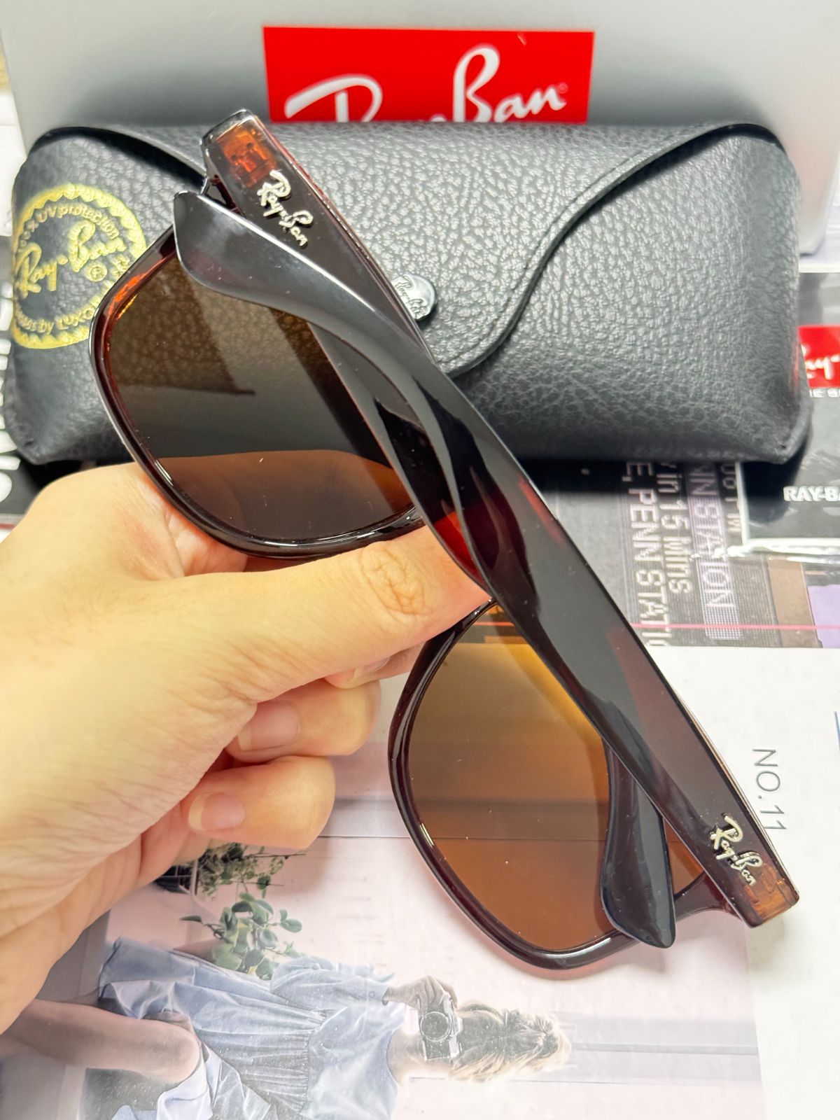 木村拓哉　Ray-Ban Wayfarer サングラス ブラウンレンズ 木村拓哉レイバンRB2140F-901-4Bサングラス/正規販売店全国対応