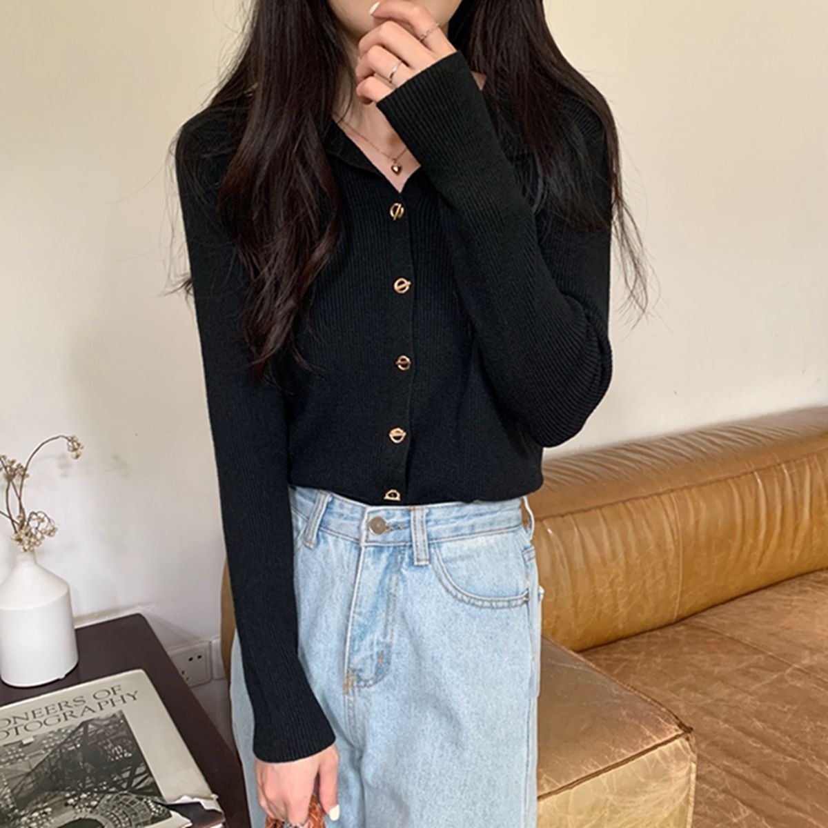 カーディガン レディース 秋冬 ゆったり 秋服 トップス ショート丈 カーディガン 厚手 オフィス アウター 長袖 女性 冬 ニットカーディガン 羽織り 20代 30代 カーディガン 秋 レディース ニット セーター 長袖 トップス