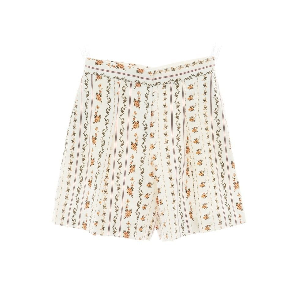 ピーティートリノ PT TORINO IRMA ストレッチ コットン キュロット ショートパンツ ホワイトxオレンジ サイズ42 レディース