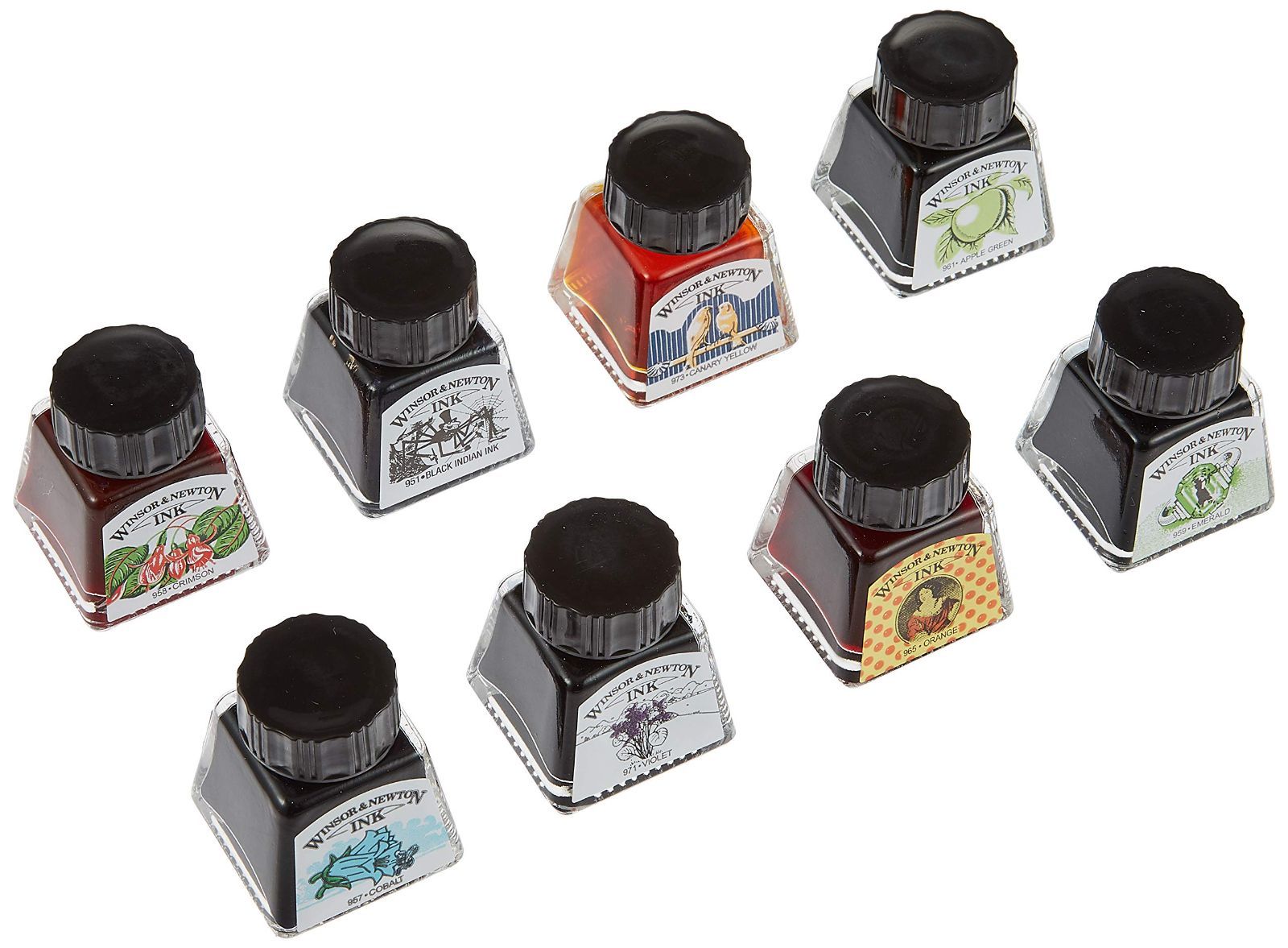 【人気商品】u0026 Newton Winsor ウィンザーu0026ニュートン ドローイングインク 14ml 8色セット