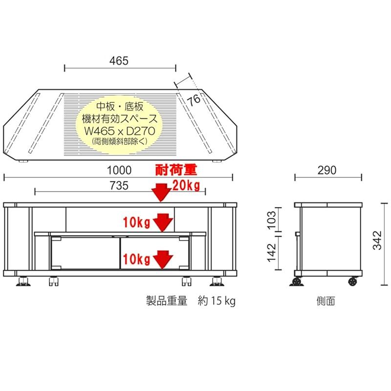 コーナー対応 NOA-1000AV-BK