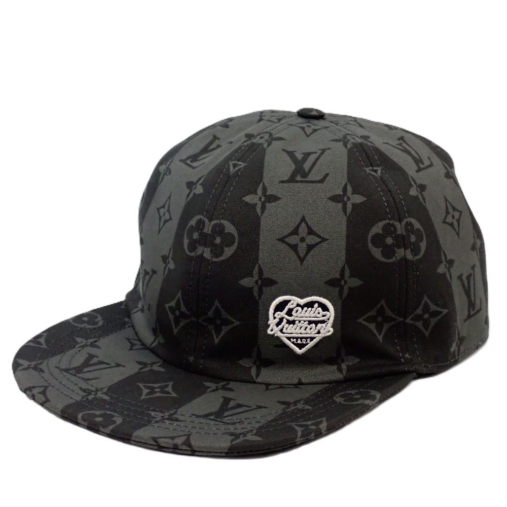 Th997482 ルイ ヴィトン キャップ LV MADE ストライプ NIGOコラボ MP3259 グレー×ブラック系 Lサイズ LOUIS VUITTON
