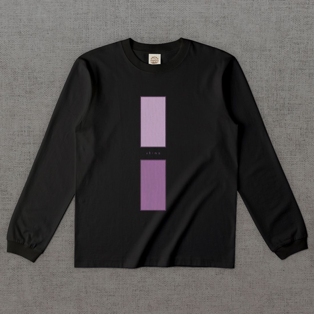 和柄長袖Tシャツ　小紋 縞 -彩・角- ［長袖］
