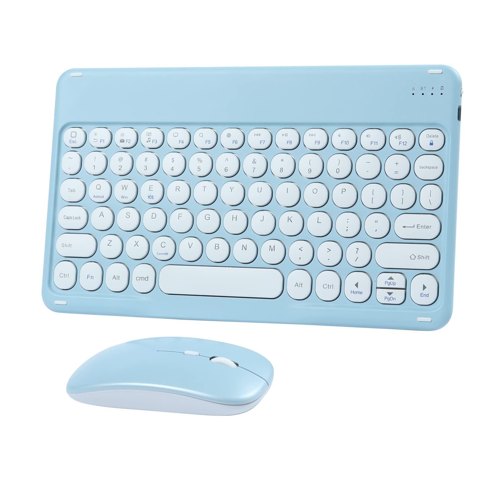 【特価商品】携帯便利 軽量 Windows 薄型 コンパクト Mac 可愛い iOS 充電式 ワイヤレスキーボード Android対応 10インチ タブレット/スマホ用キーボード 長時間稼働 ipad対応キーボード 英語配列 Bluetoothキーボードマウス