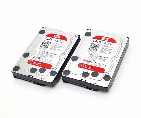 【2本セット】Western Digital WD Red WD40EFRX 4TB/3.5インチ/NAS用SATA HDD Crystal Disk Infoにて正常動作確認済み 中古