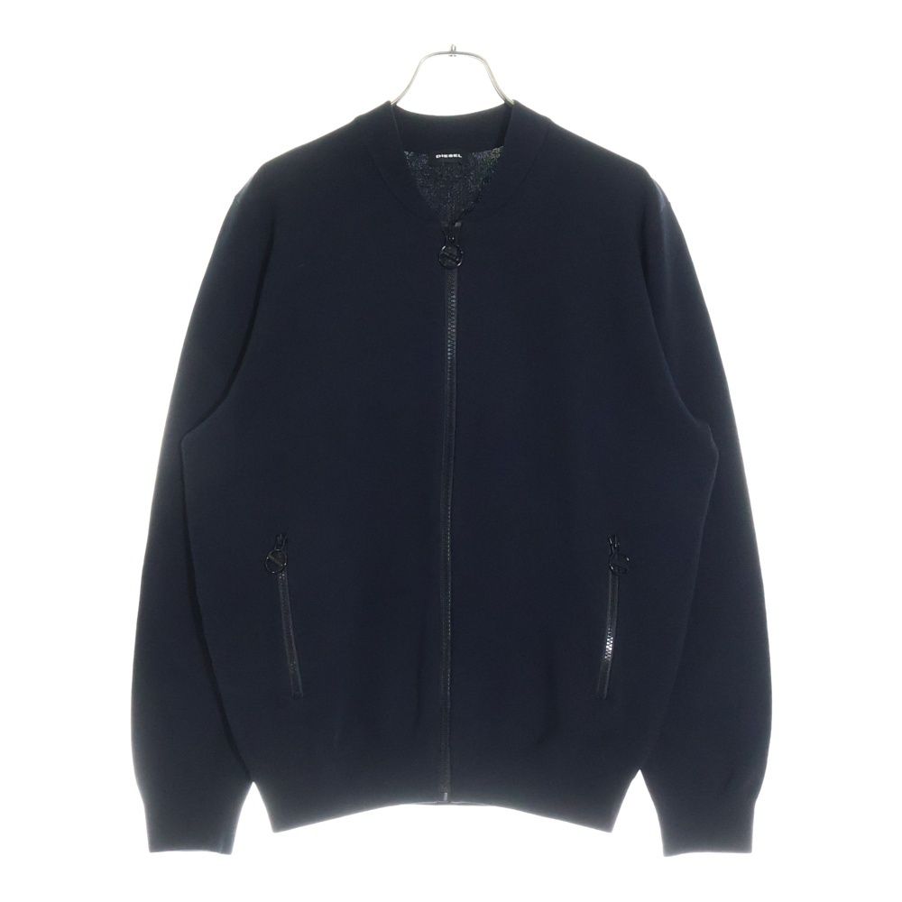 DIESEL ブラック ジップアップジャケット　トラックジャケット DIESEL (ディーゼル) ロゴジップ レーヨン ジップアップ
