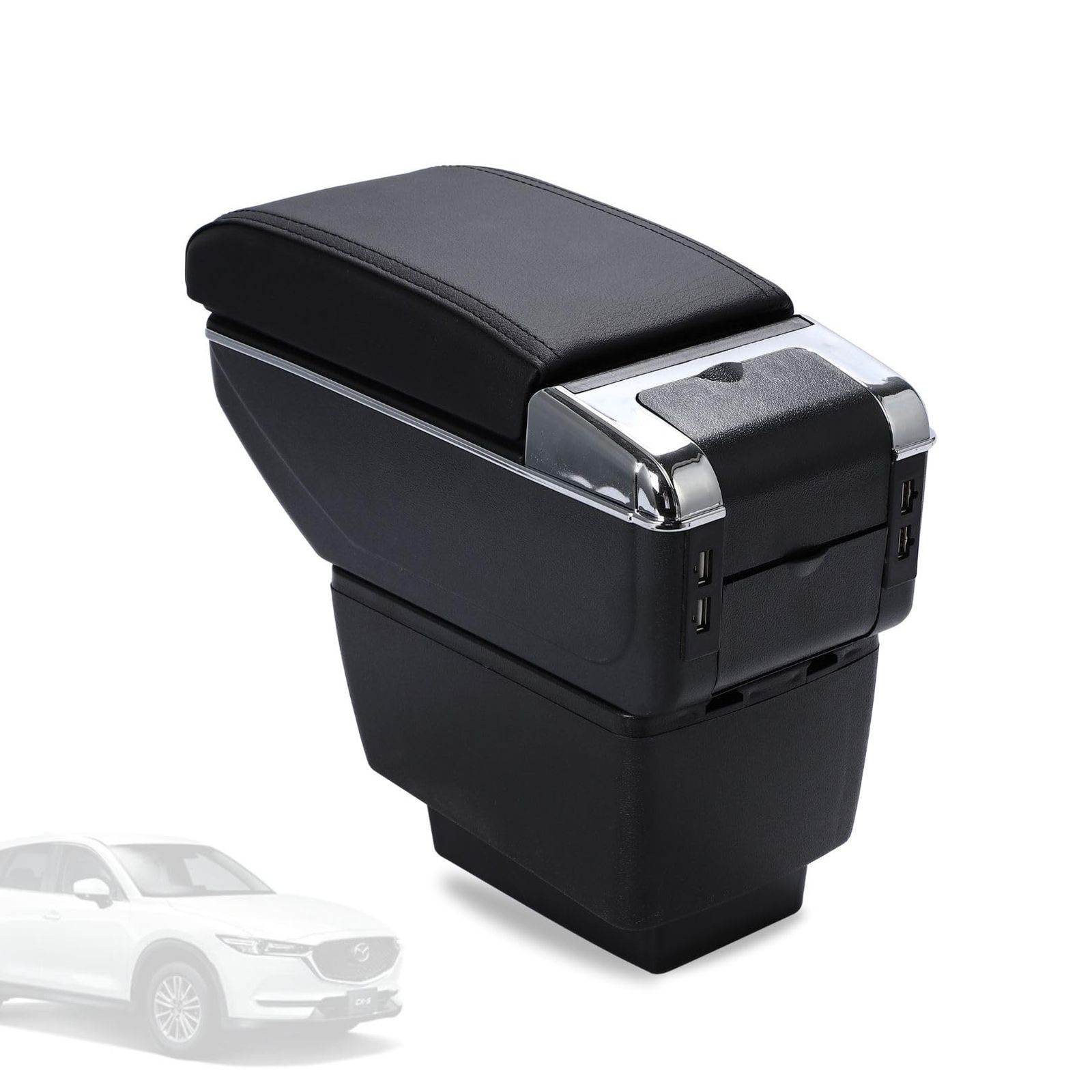 Partools マツダ CX-3 デミオ マツダ2 アームレスト ブラック ブラック1段7USB ブラック1段7USB