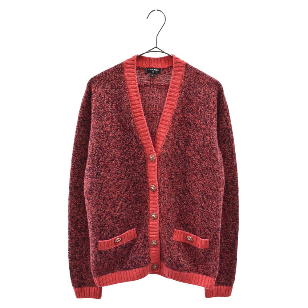 CHANEL (シャネル) 16AW ストーン装飾ボタン カシミアジャガード