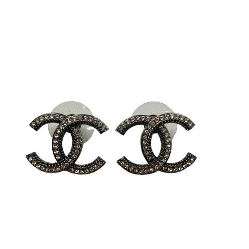 CHANEL シャネル ココマーク ラインストーン B21B ピアス ブラック