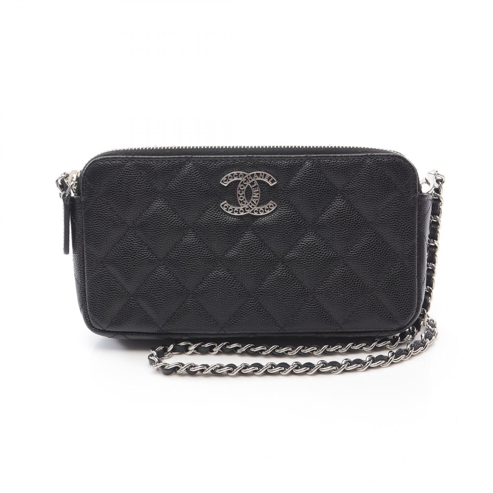 シャネル CHANEL ショルダーバッグ マトラッセ AP3837 ブラック レザー マトラッセ チェーンウォレット レディース Used A