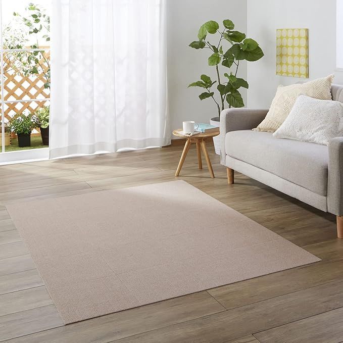 【日本製 消臭 洗える】サンコー ペット用 撥水 タイルマット ずれない ジョイントマット 30×30cm ベージュ 20枚 カーペットタイプ おくだけ吸着 タイルマット KH-94