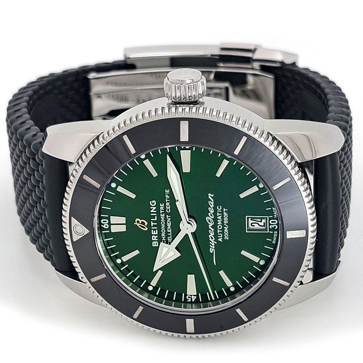 ブライトリング スーパーオーシャンヘリテージ B20 GREEN DIAL AB2010 自動巻き ステンレススティール メンズ BREITLING【中古】  【時計】 - メルカリ