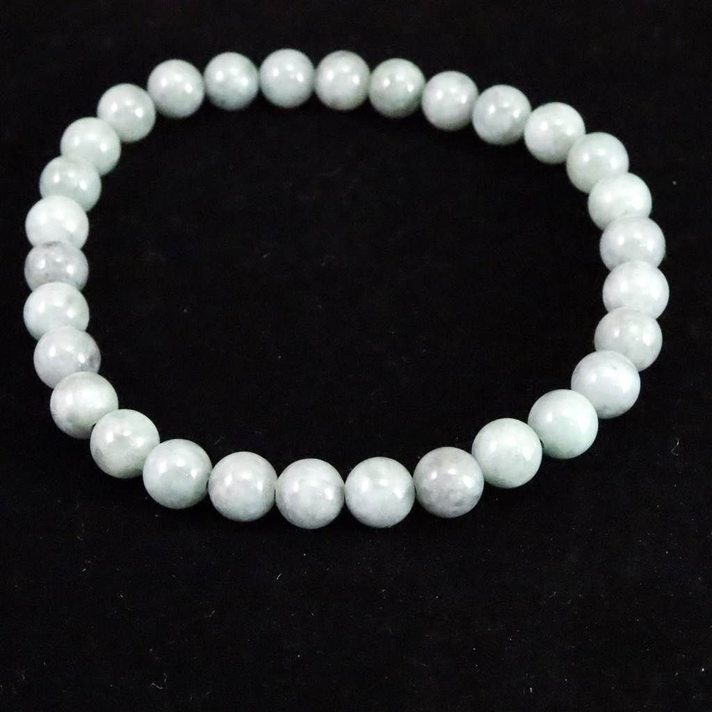 糸魚川翡翠 ヒスイ 緑黒 5A 6.5mm玉ブレスレット 産地証明書付 14.4g