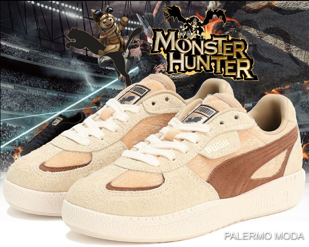 プーマ パレルモ モーダ モンスターハンター PUMA PALERMO MODA MONSTER HUNTER TOASTED ALMOND-CREAMY VA 401818-01 モンハン コラボ スニーカー