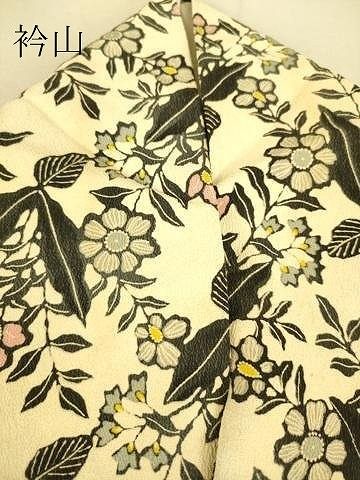 平和屋着物▽上質な小紋　単衣　草花文　正絹　逸品　DAAS0443az 平和屋着物▽上質な小紋 単衣 草花文 正絹 逸品 DAAS0443az