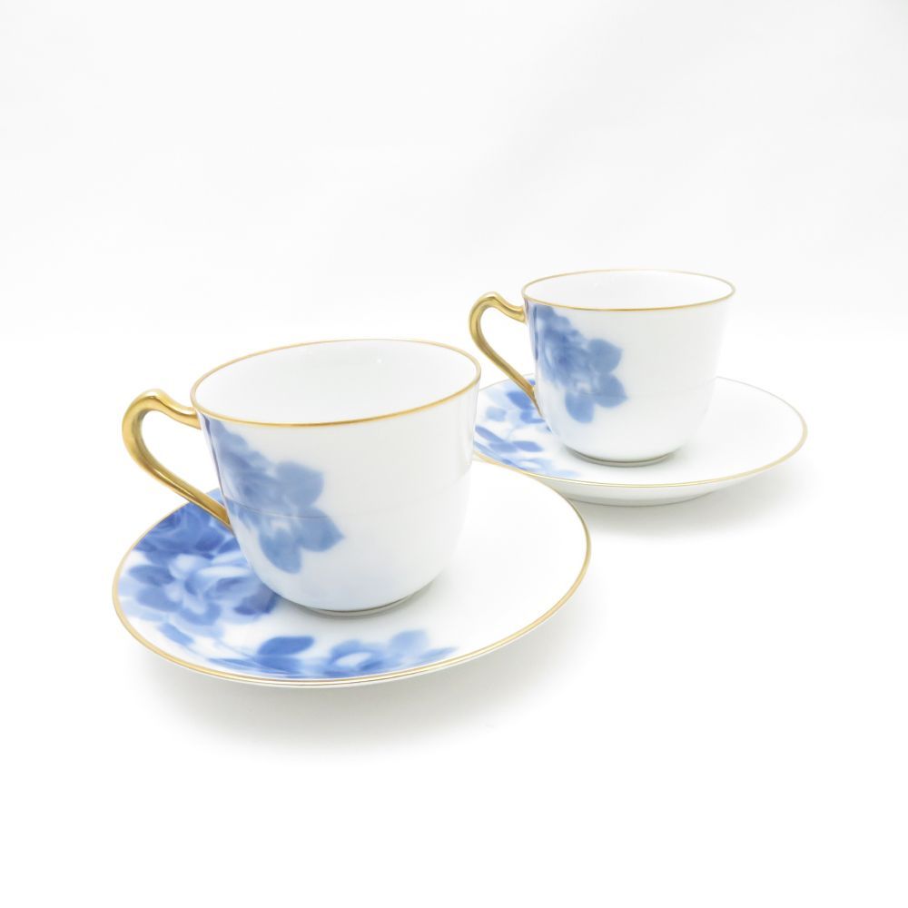 OKURA☆カップ&ソーサー☆ペアセット☆ブルーローズ☆大倉陶園☆ 