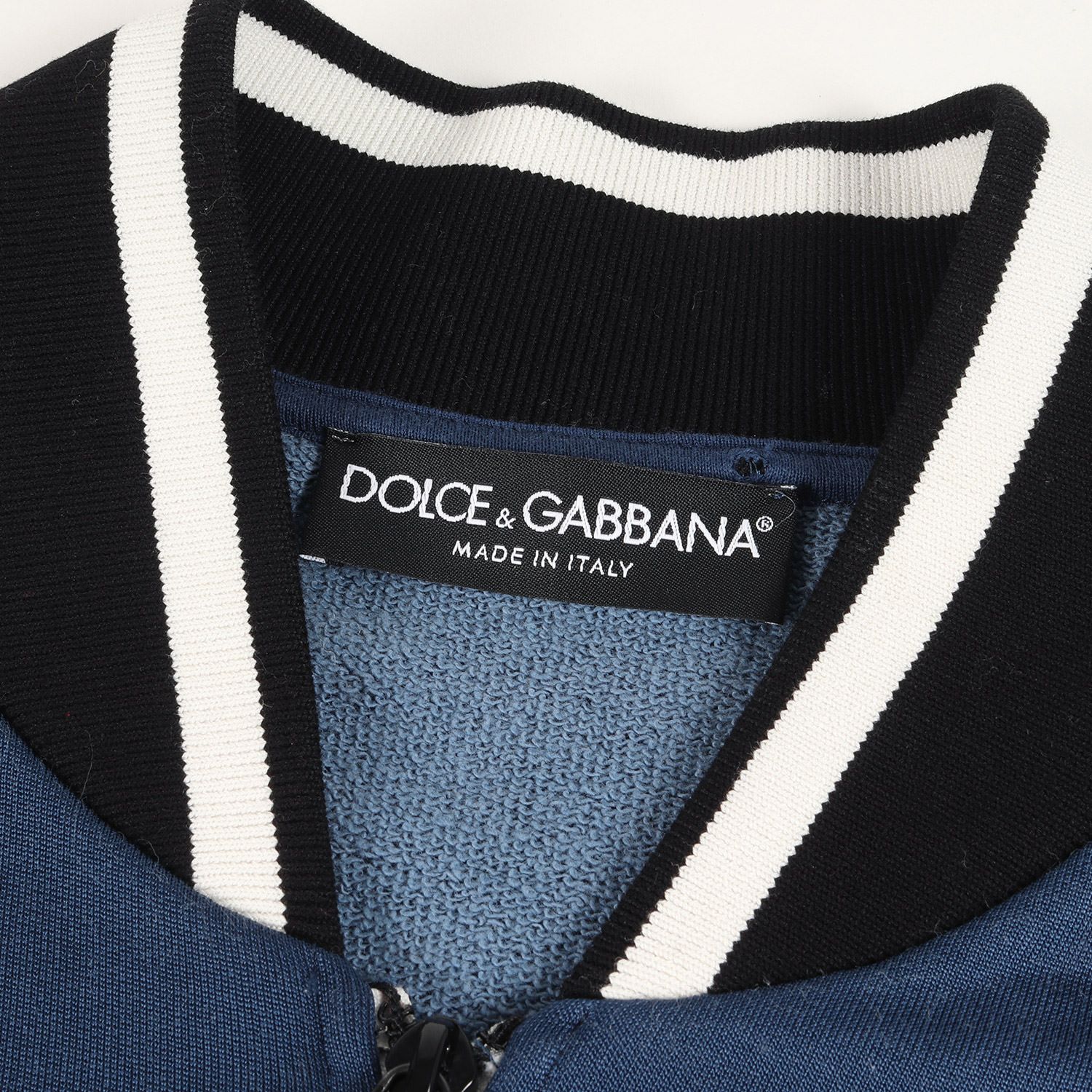 DOLCE&GABBANA ドルチェ&ガッバーナ ジャケット サイズ:50 ロゴラインスリーブ レーヨンコットン スウェット トラック ジャケット  G9KW6T FU7HD ジャージー ブルー イタリア製 アウター ブルゾン 上着【メンズ】