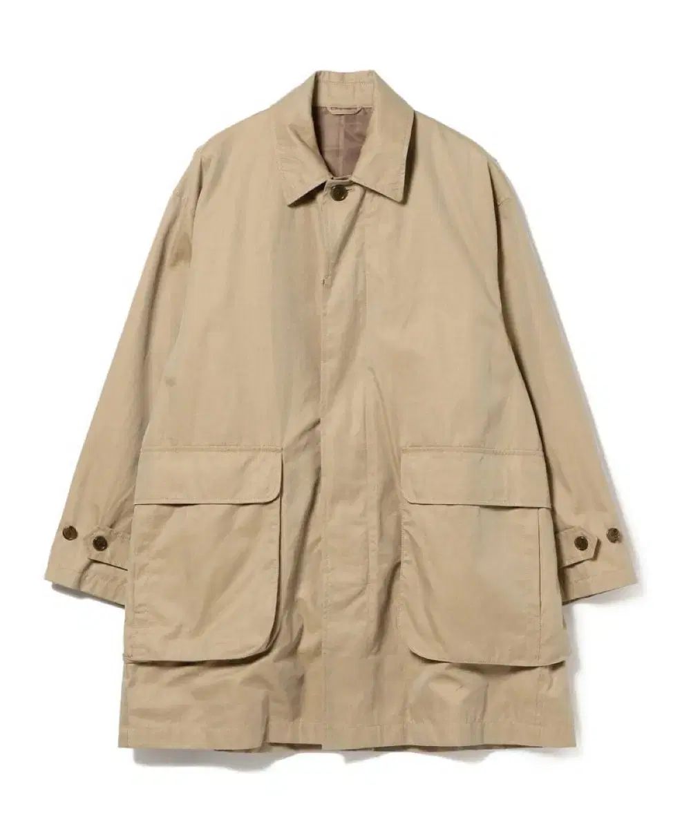 BEAMS ビームス ビッグポケット シャンブレー バルマカーン コート ベージュ M