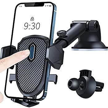 【中古】 車載ホルダー スマホ車載ホルダー 360度回転 伸縮アーム 片手操作 2in1 ワンタッチ 粘着ゲル吸盤＆エアコン吹き出し口式兼用 スマホスタンド 車