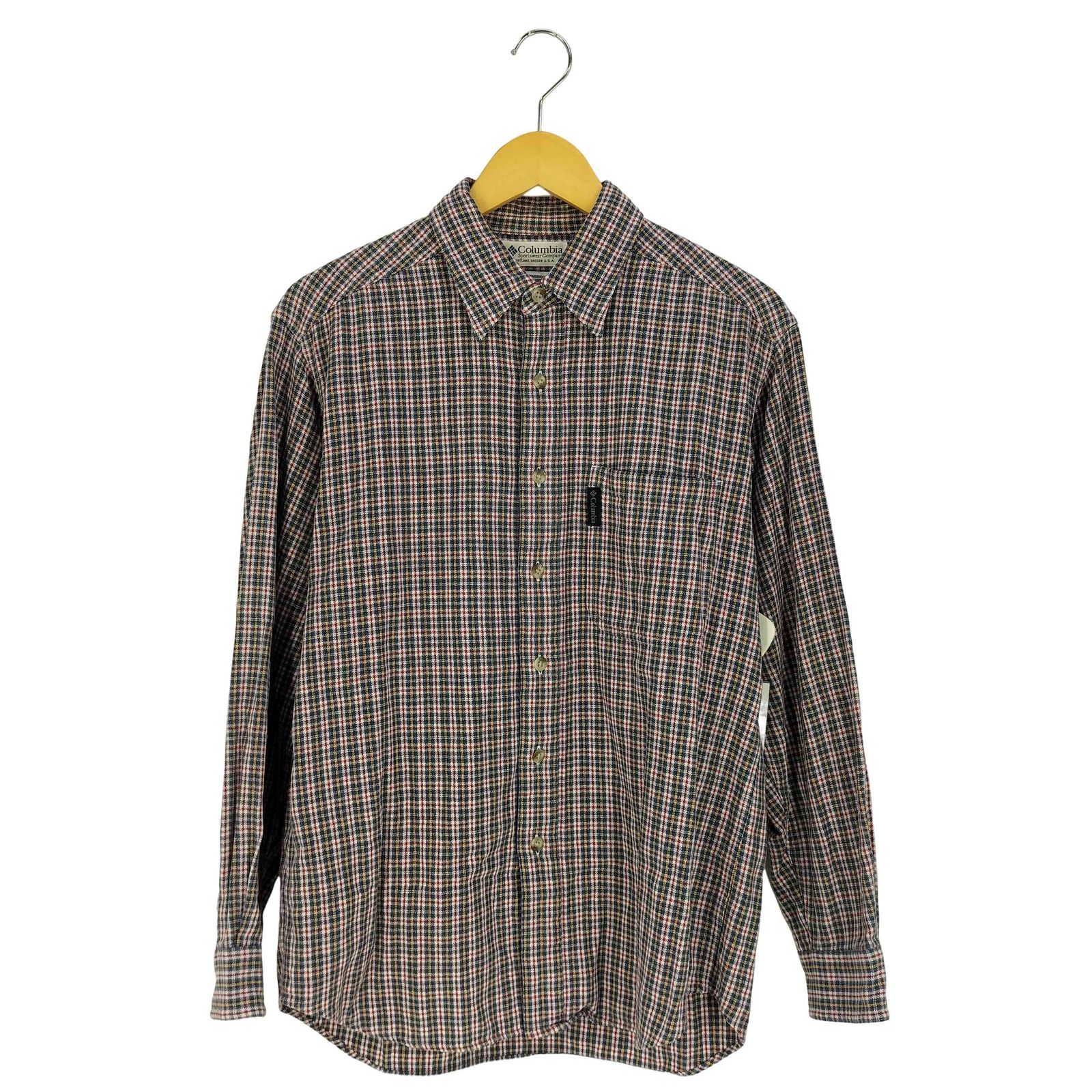 コロンビア Columbia ロゴパッチ コットン チェックシャツ メンズ import：S 