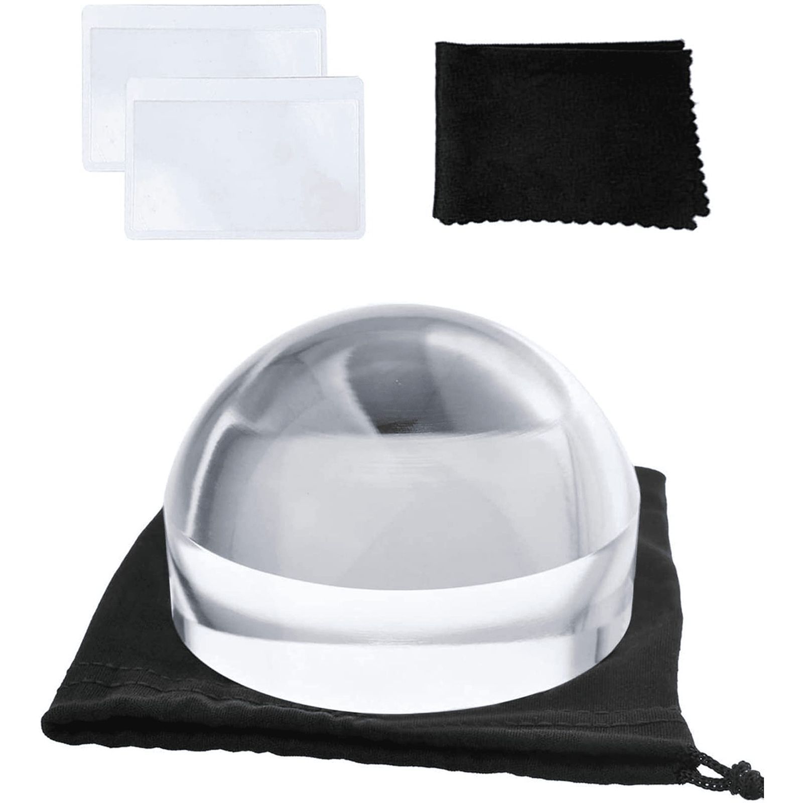 虫眼鏡 半円形の文鎮 読書補助具 読書拡大鏡 デスクルーペ 本 光学アクリルドーム 65mm 文鎮ペーパータウン 半ボール 水まんじゅう ルーペ文鎮 4倍率 クリスタル 拡大鏡ルーペ ペーパーウェイト ルーペ MAGDEPO