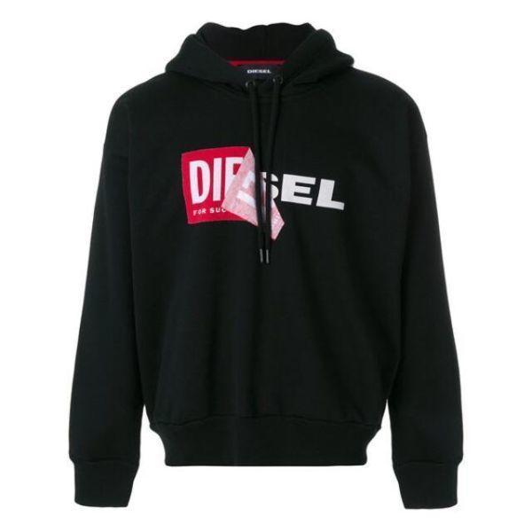 ディーゼル DIESEL パーカー ロゴ S-ALBY プルオーバー ブラック XXL  