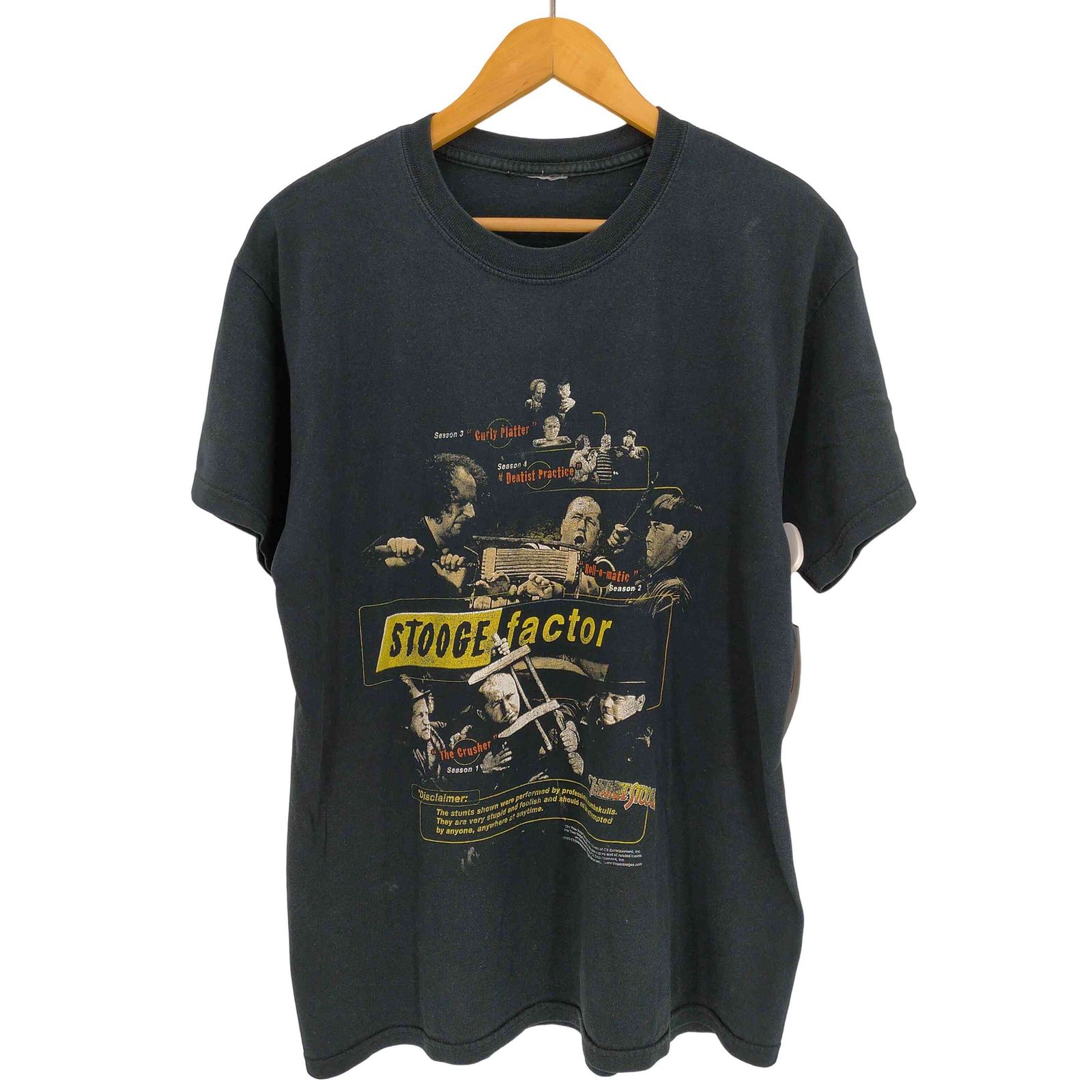 ユーズドフルギ USED古着 00s STOOGE factor USコメディグループ クルーネックTシャツ メンズ 表記無 