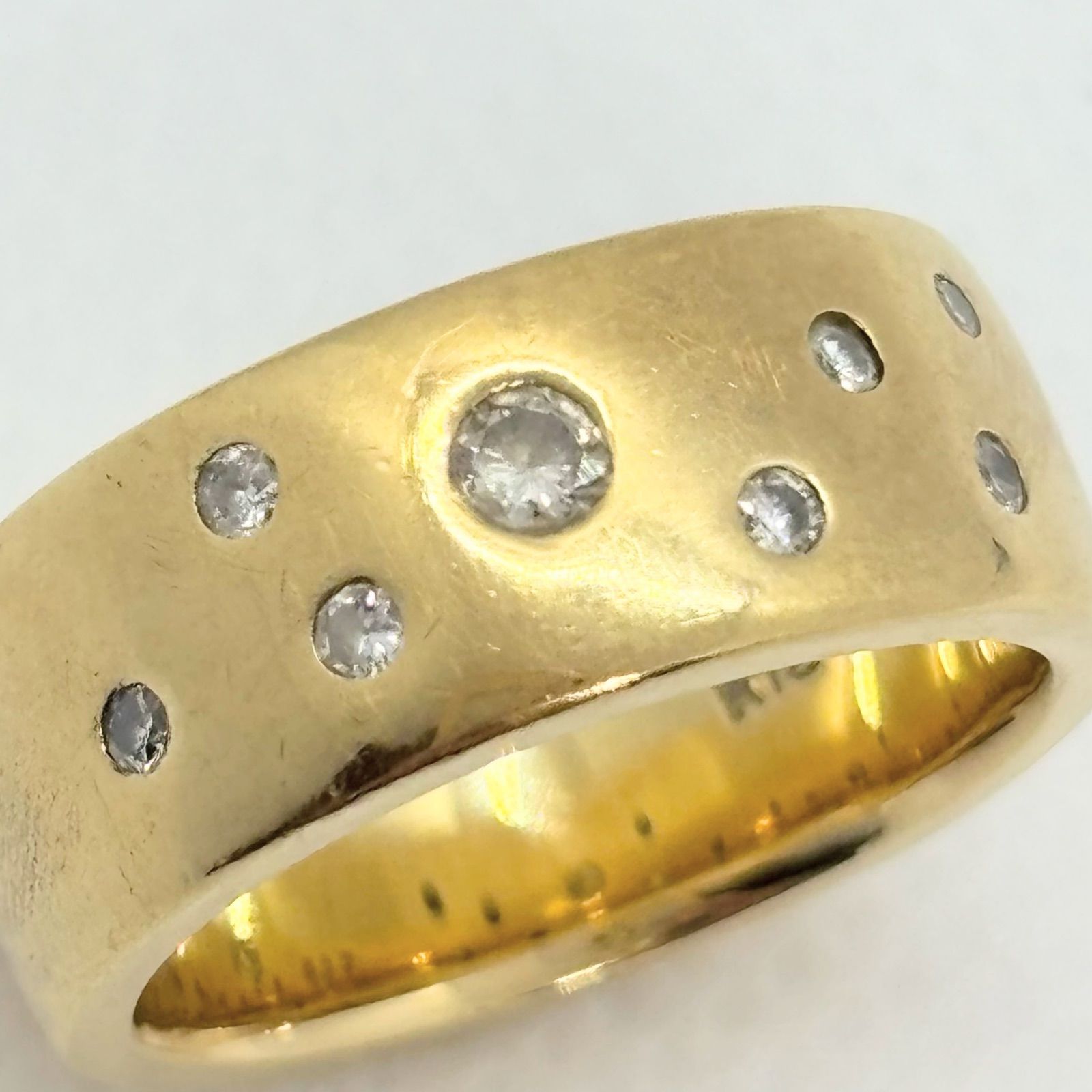 ダイヤモンドリング D0.17ct K18 ゴールド 金 10.5g 約9号 指輪 【中古 