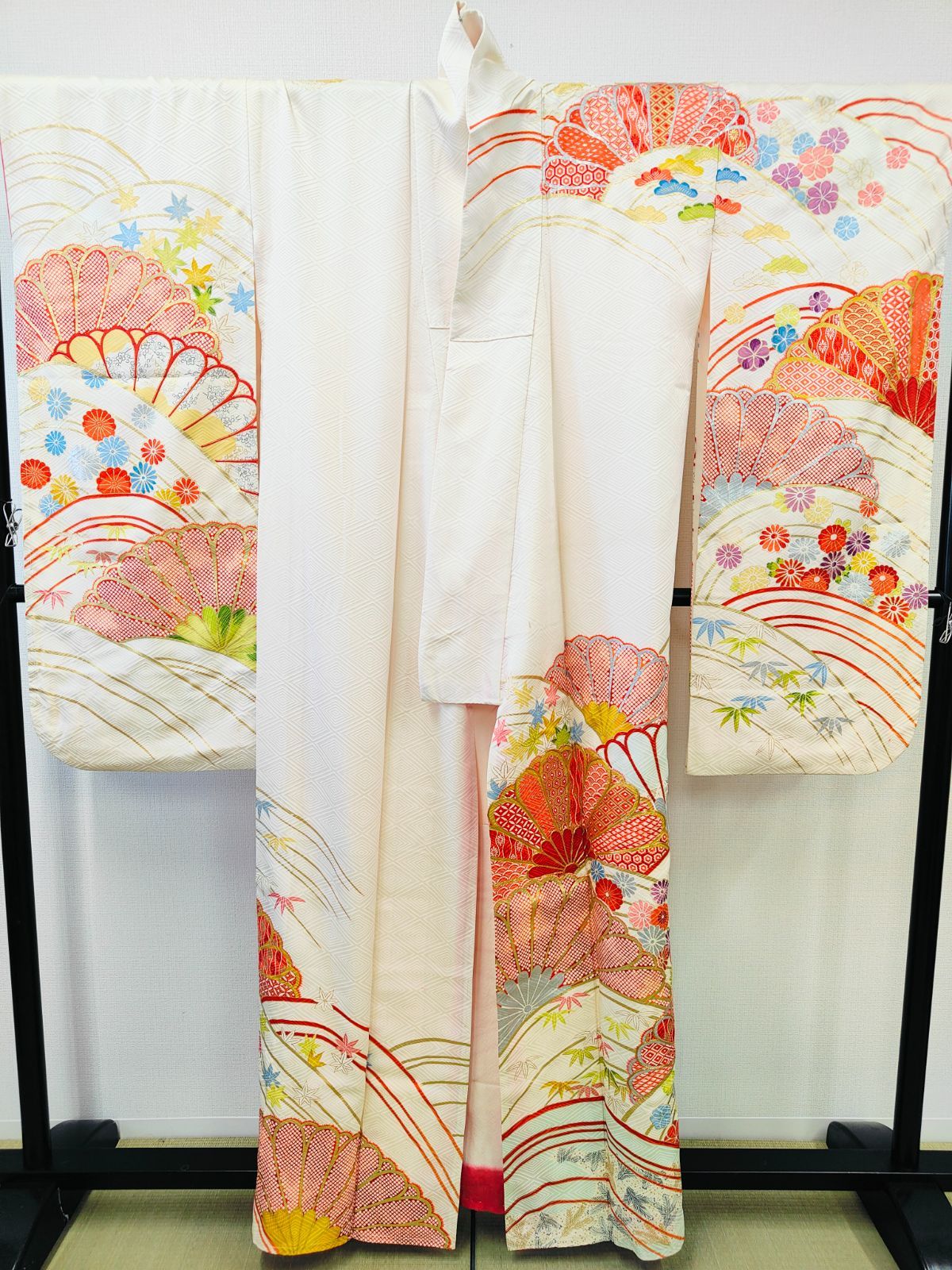 和装 草履 バッグ セット 帯地 ベージュ ピンク フリーサイズ u94-2