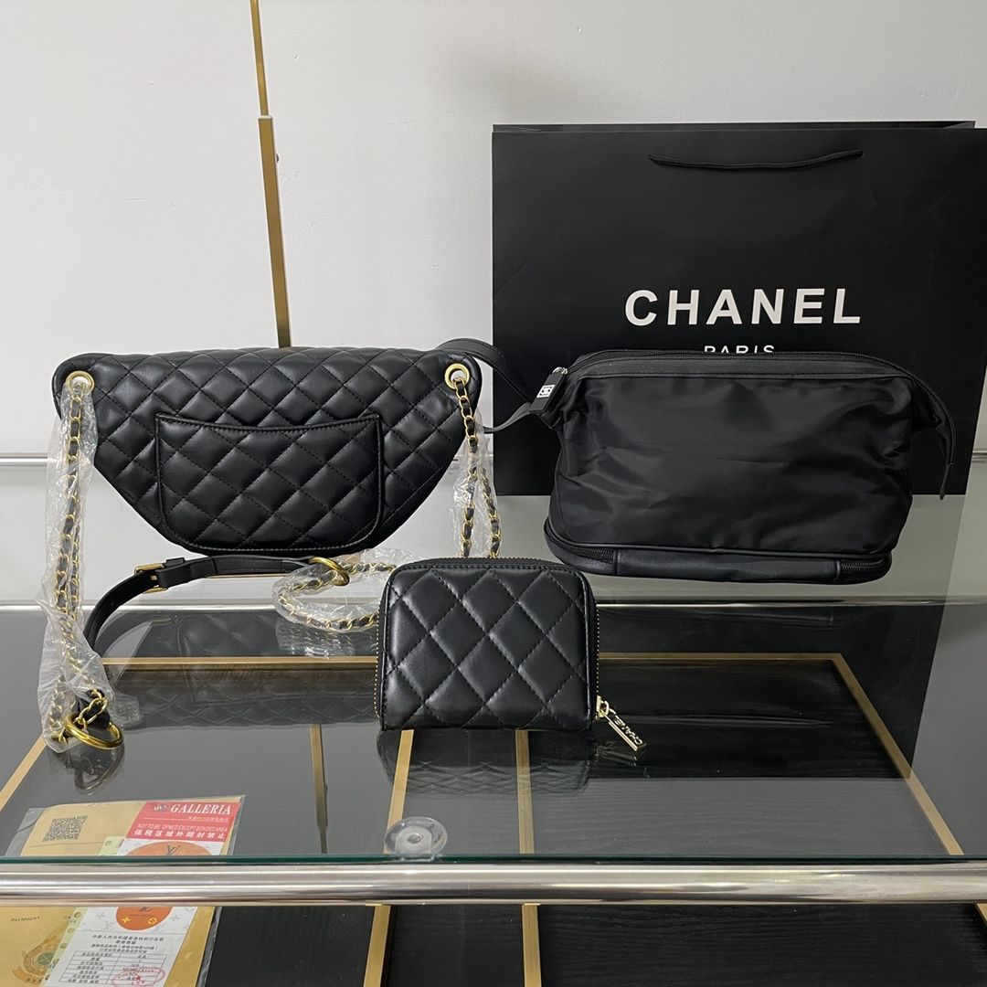 ☆極美品シャネル 3点セット☆黒CHANELシャネル ショルダーバッグ 