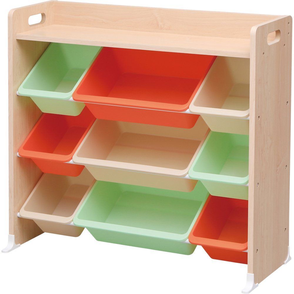 おもちゃ箱 天板付き キャロット ベビー用品収納にも アイリスオーヤマ 幅86.3×奥行34.8×高さ79.5cm キッズ 斜めで取りやすい! トイハウスラック TKTHR-39