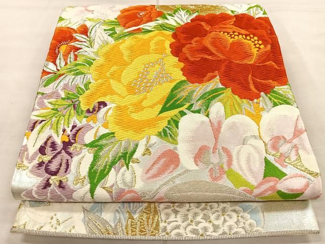モダン＊粋！刺繍・花唐草箔散らし暈し染・金彩【正絹】逸品【未使用】 平和屋着物□豪華振袖 刺繍 草花文 暈し染め 金糸 正絹 逸品