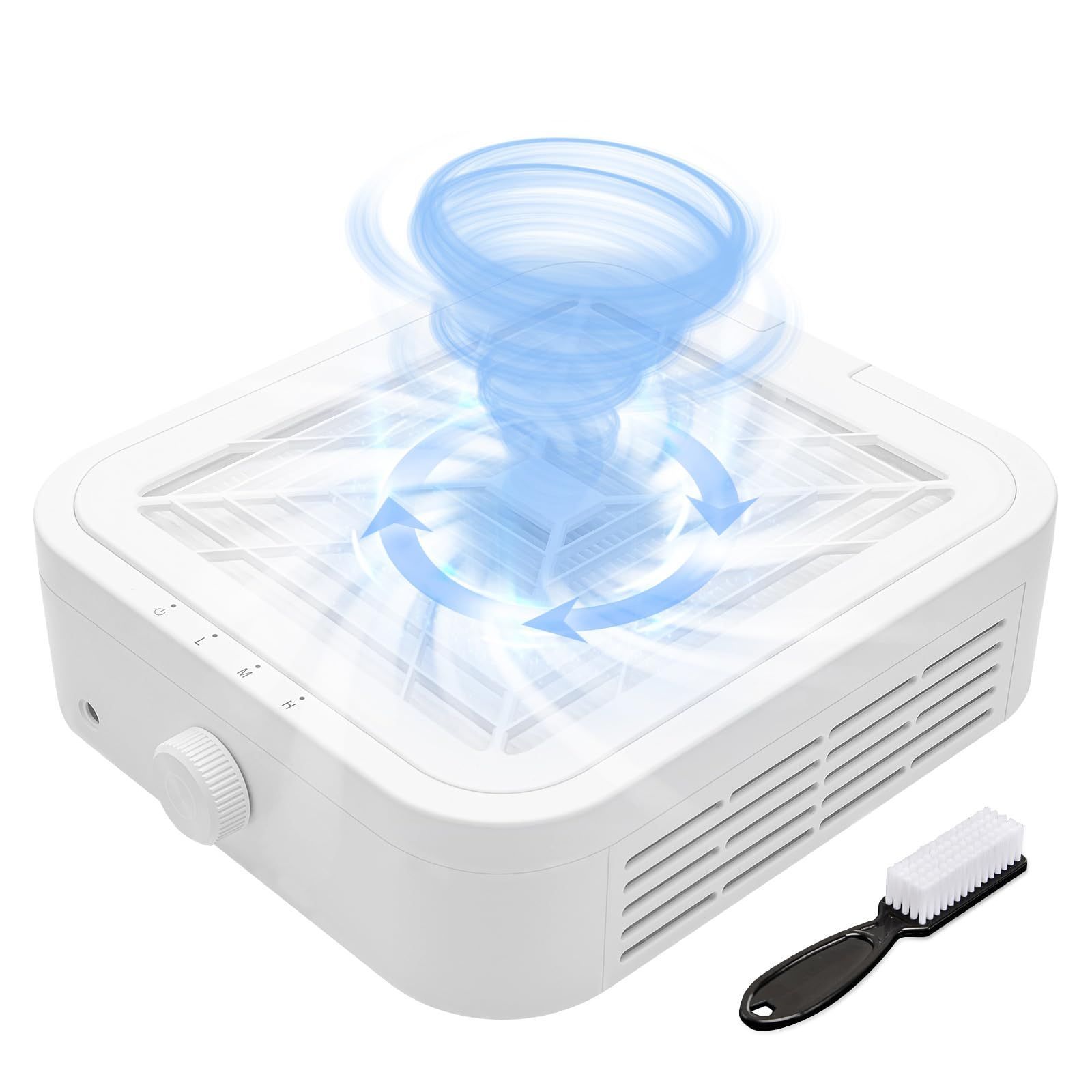 新着商品 120W ネイルダストコレクター 卓上集塵機 ネイル ネイルダスト集塵機 ジェルネイル ネイルオフ ネイルケア 強力吸引 12000rpm回転数 CGBE 2枚のフィルターとブラシ付き ダストバッグ不要 清掃簡単 ネイル集塵機 白