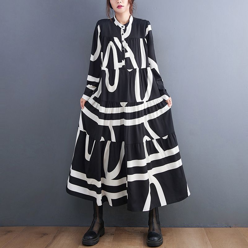 ゆったりワンピース レディース ワンピース ロング丈 ゆったり 体型カバー 春 ロングワンピース シャツワンピース 着やせ エレガント 品 番 ； DBSM165