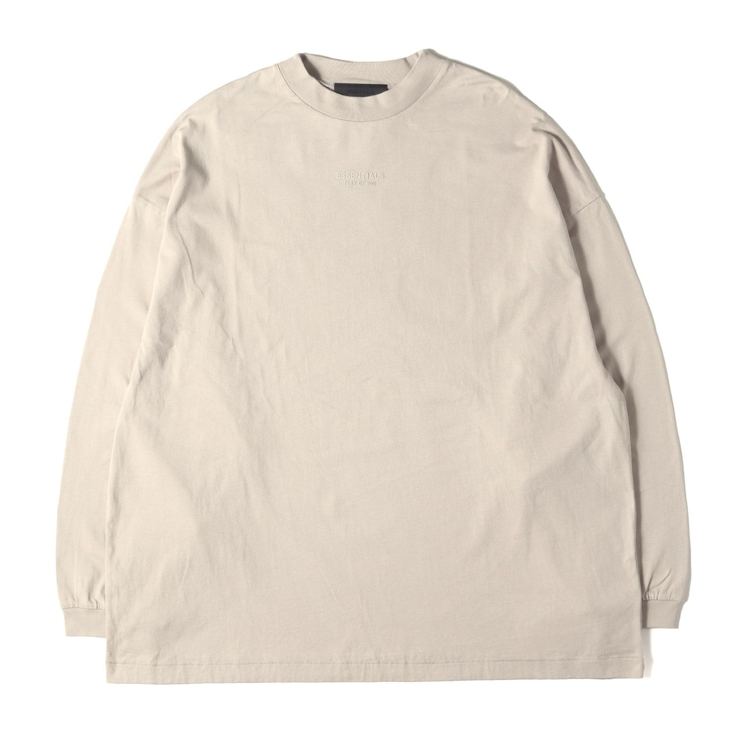 FEAR OF GOD フィアオブゴッド Tシャツ ベージュ系 サイズ L | FOG ESSENTIALS ブランドロゴ ロングスリーブ Tシャツ | エッセンシャルズ | トップス カットソー 長袖 メンズ