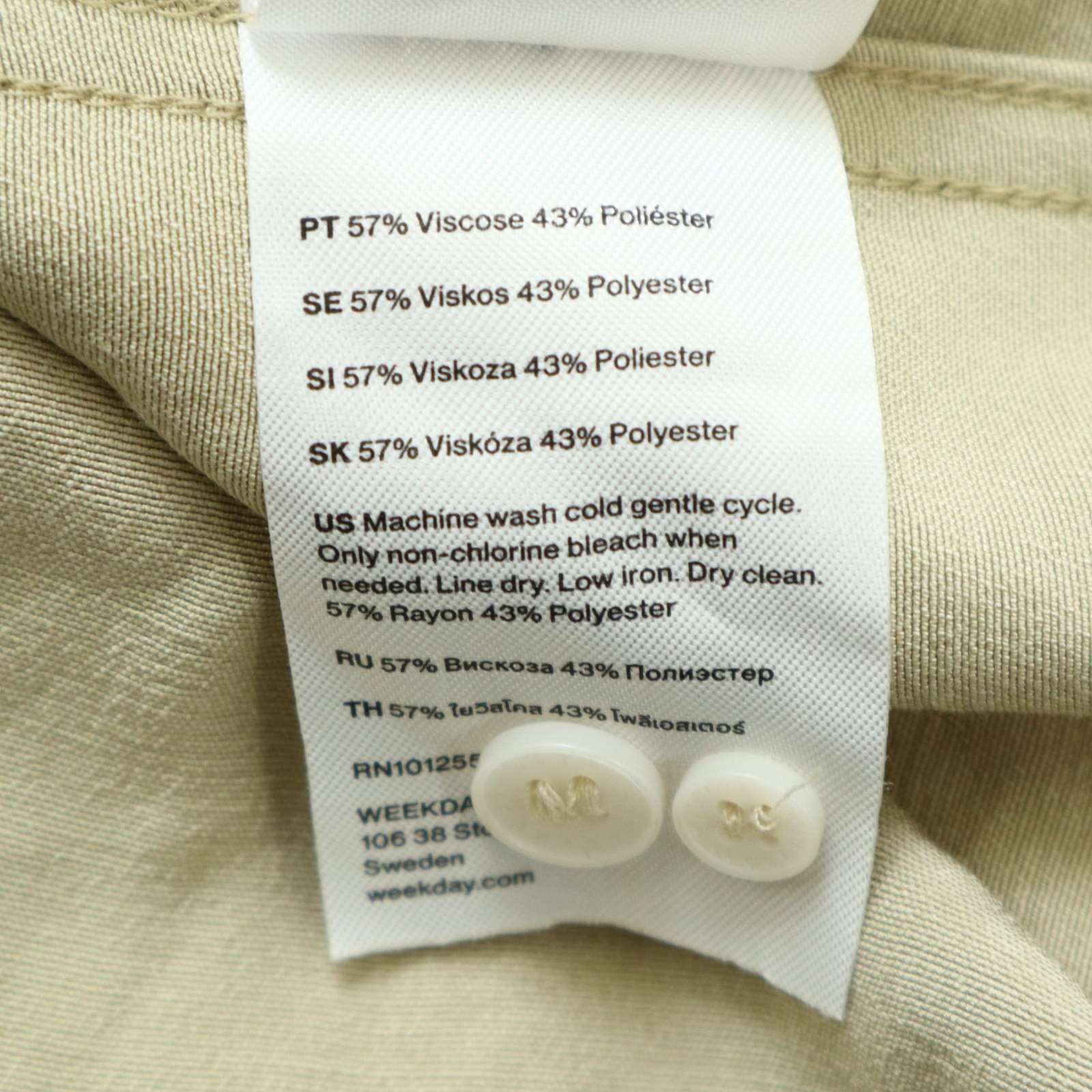 WEEKDAY ウィークデイ 通年☆ レーヨン 半袖 オーバーサイズ シャツ Sz