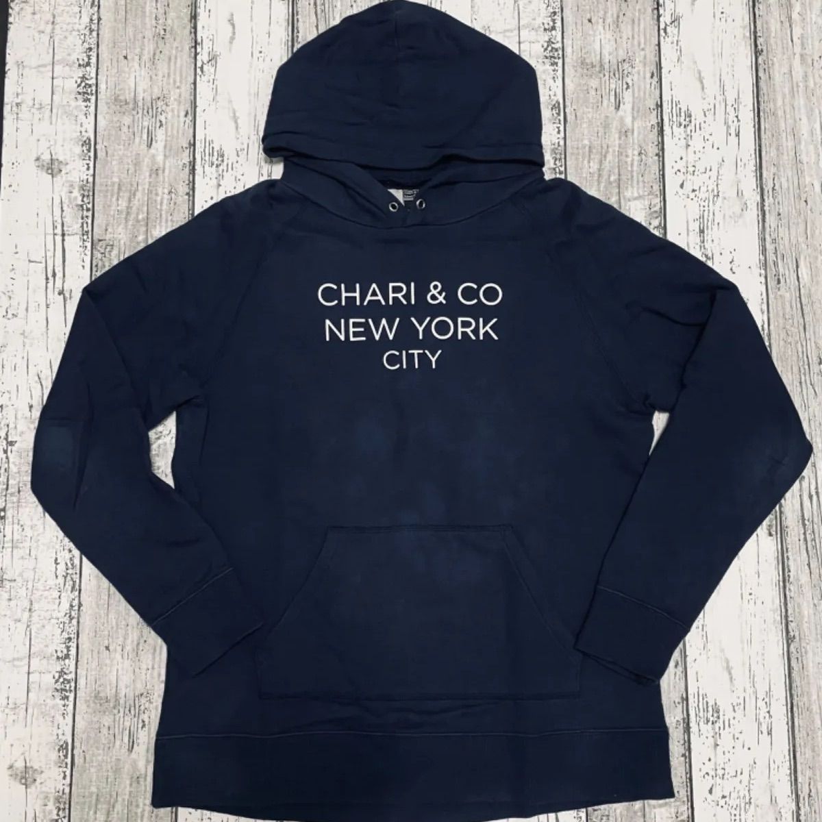 CHARI＆CO NYC TEXT LOGO HOODIE チャリアンドコー パーカー ネイビー